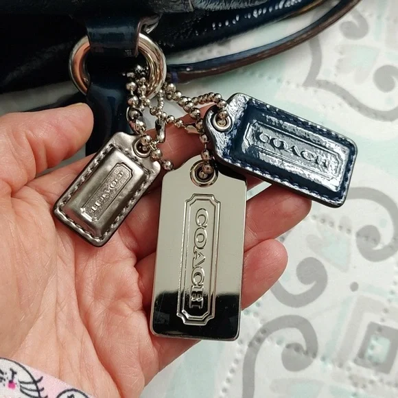 Coach Glossy Navy Leather Satchel - Picture 4 of 16